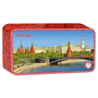 Чай чёрный  в шкатулке - Москва, Кремль вид с реки, жесть, 50 гр.