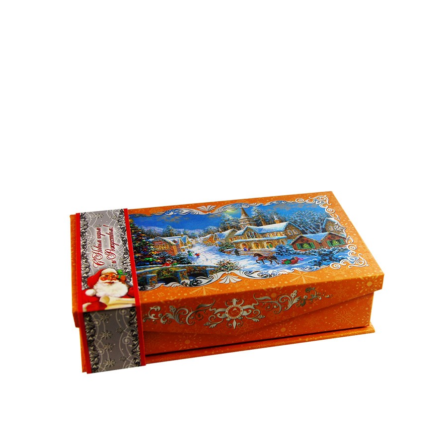 Чай "ИМЧ" (Избранное из «Море чая»)Шкатулка малая - Праздничная улица, оранжевая (1180), картон, Шри-Ланка, 50 гр.