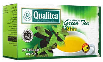 Чай "Кволити" Зеленый - Мята, 20 пак. в конв., разовый, Шри-Ланка, 40 гр.