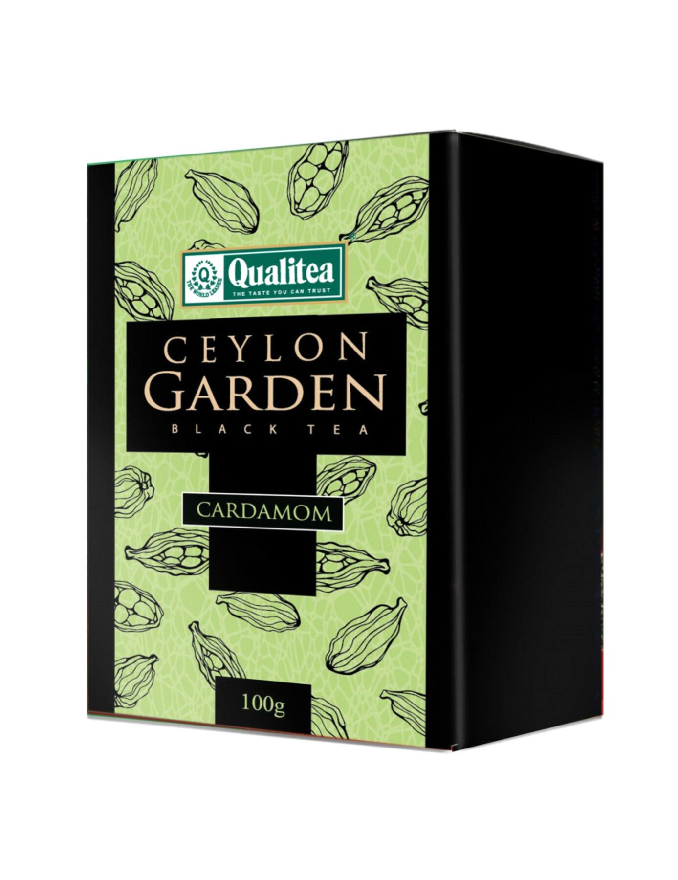 Чай "Кволити" Цейлонский сад. черный с кардамоном, 80 гр.