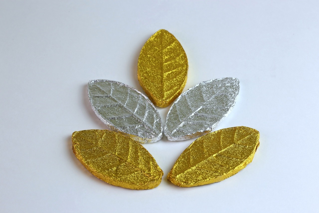 Набор пуэров "Листья золотой + серебрянный"