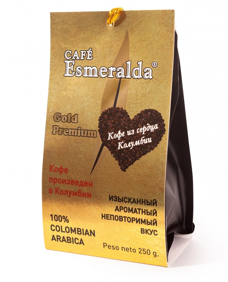 Кофе "Cafe Esmeralda" Gold Premium, молотый, Колумбия, 250 гр.