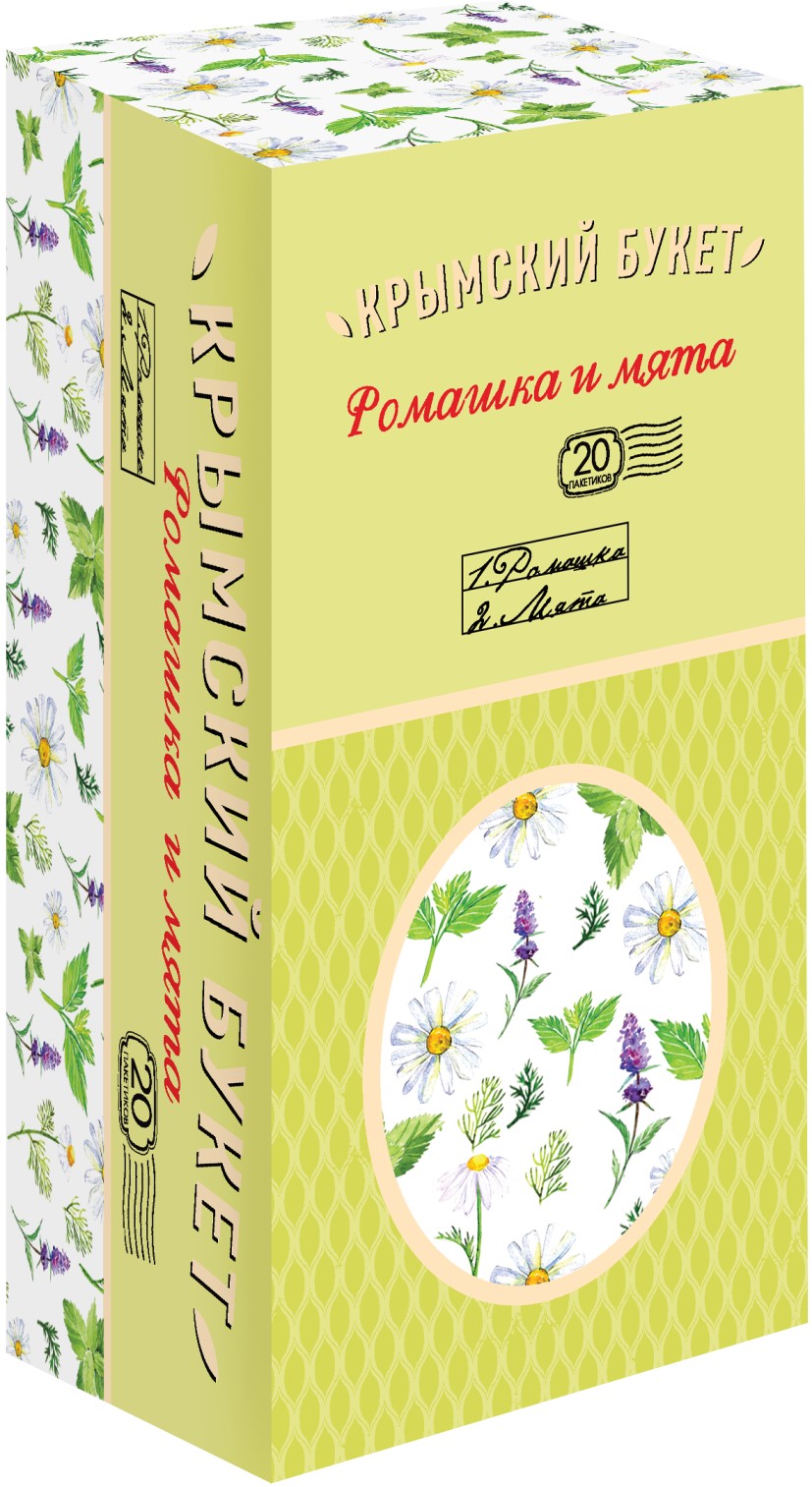 Чайный напиток "Крымский букет" Ромашка и мята, 20 пакетиков, 30 гр.