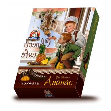 Конфеты Dr. Shuster Ананас в шоколаде 150 гр.