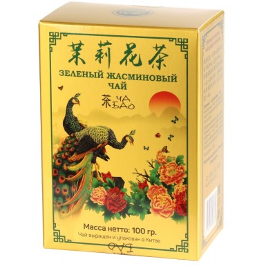 Чай зелёный ТМ 'Ча Бао' - Жасминовый, картон, Китай, 100 гр.