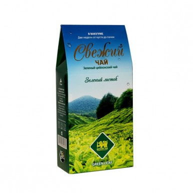 Чай зелёный ТМ 'Свежий чай' - Зеленый листок, 90 гр.