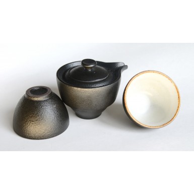 Набор 'Шиборидаши', форма 4, черный асфальт, керамика, 3 предмета.