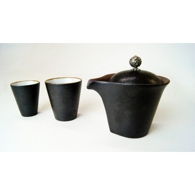 Набор 'Шиборидаши', форма 3, черный асфальт, керамика, 3 предмета.
