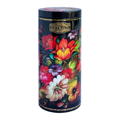 Чай чёрный цейлонский ТМ 'Get&Joy' - Русские узоры (чёрная), жестяная банка, 50 гр.