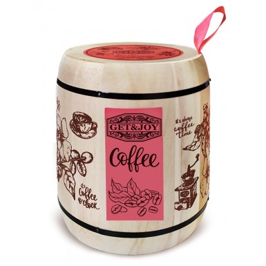 Кофе ТМ 'Get&Joy' - Ирландский крем, в деревянном бочонке (розовом), 150 гр.