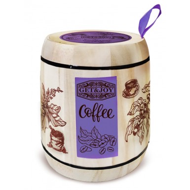 Бочонок 'Get&Joy' с кофе 'Бразилия', фиолетовый (6689), дерево, 150 гр