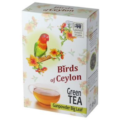 Чай зелёный ТМ 'Birds of Ceylon' - Gunpowder (484), картон, 200 гр.
