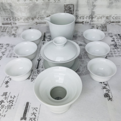 Чайный сервиз - Белый, на 6 персон, фарфор, Китай