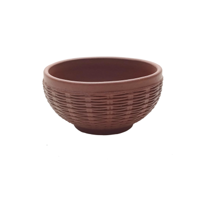 Чашка чайная (пиала) - Плетёная, коричневая, глина, 80 мл.