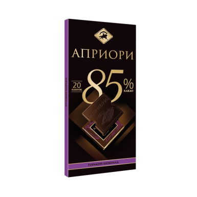 Шоколад горький 'Априори' 85% какао, Россия,100 гр.