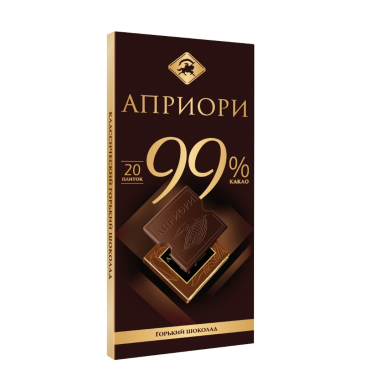 Шоколад горький 'Априори' 99% какао, Россия,100 гр.