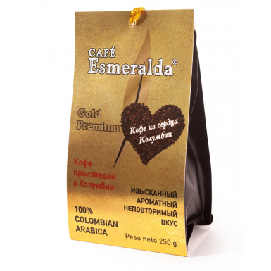 Кофе 'Cafe Esmeralda' Gold Premium, в зернах, Колумбия, 250 гр.