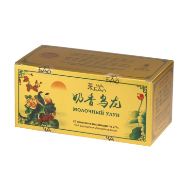 Чай улун - Молочный Улун, 20 пакетиков, картон, 50 гр.