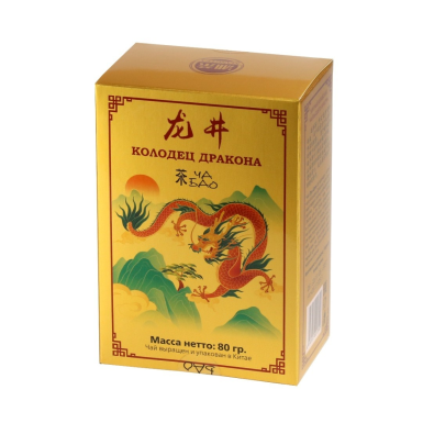 Чай зелёный - Лун Цзин (Колодец Дракона), картон, Китай, 80 гр.