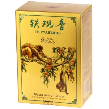 Чай улун ТМ 'Ча Бао' - Те Гуаньинь, листовой, картон, Китай, 100 гр.