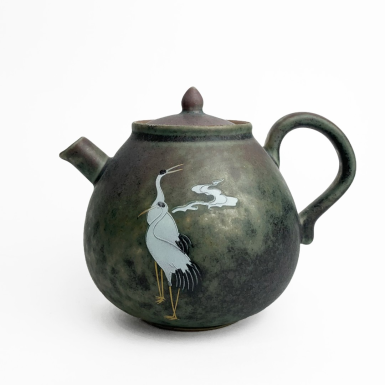 Чайник - Винтажная керамика, Журавли, 320 мл.