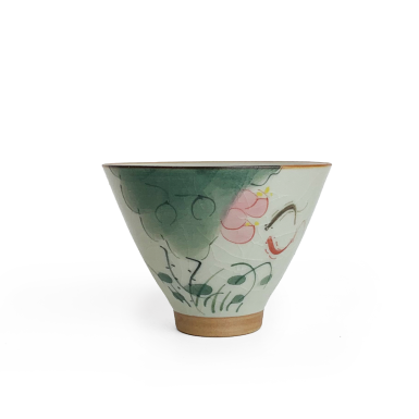 Чашка чайная (пиала) - Синий лотос, конус, керамика, 45 мл.