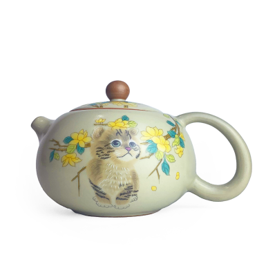 Чайник - Котёнок, керамика Жу Яо, 180 мл.