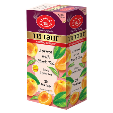 Чай чёрный пакетированный 'Ти Тэнг' -  Абрикос, картон, 20 пак., 40 гр.