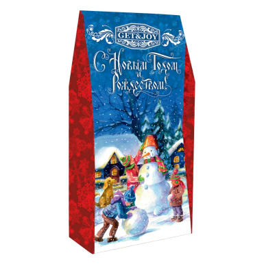 Чай чёрный цейлонский крупнолистовой  - Весёлые снеговики, картонная пачка, 50 гр.