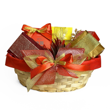 Чайный набор - Корзина 'Игристое настроение', подарочная, Дизайн-студия на Фонтанке