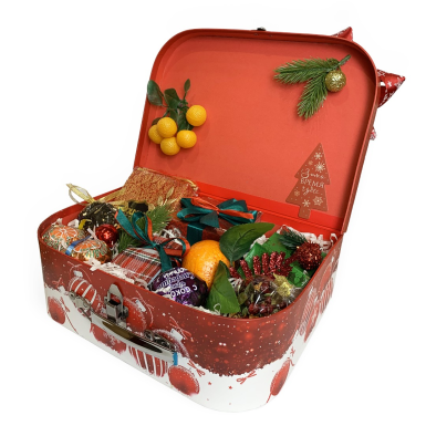 Чайный подарочный набор - Сундук 'Новогодний' (красный) от Дизайн-студии на Фонтанке