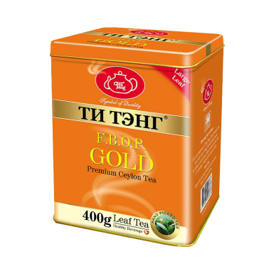 Чай чёрный цейлонский листовой ТМ 'Ти Тэнг'- Золотой, жесть, 400 г.