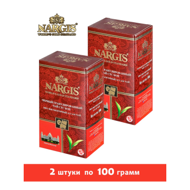 Чай чёрный индийский ТМ "Наргис" - Ассам BOP, гранулированный, картон, 100 г.* 2 шт.
