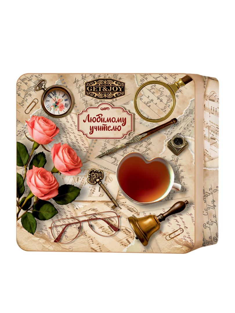 Чай "GET&JOY" Шкатулка-квадрат - Учителю, жесть, 100 гр.